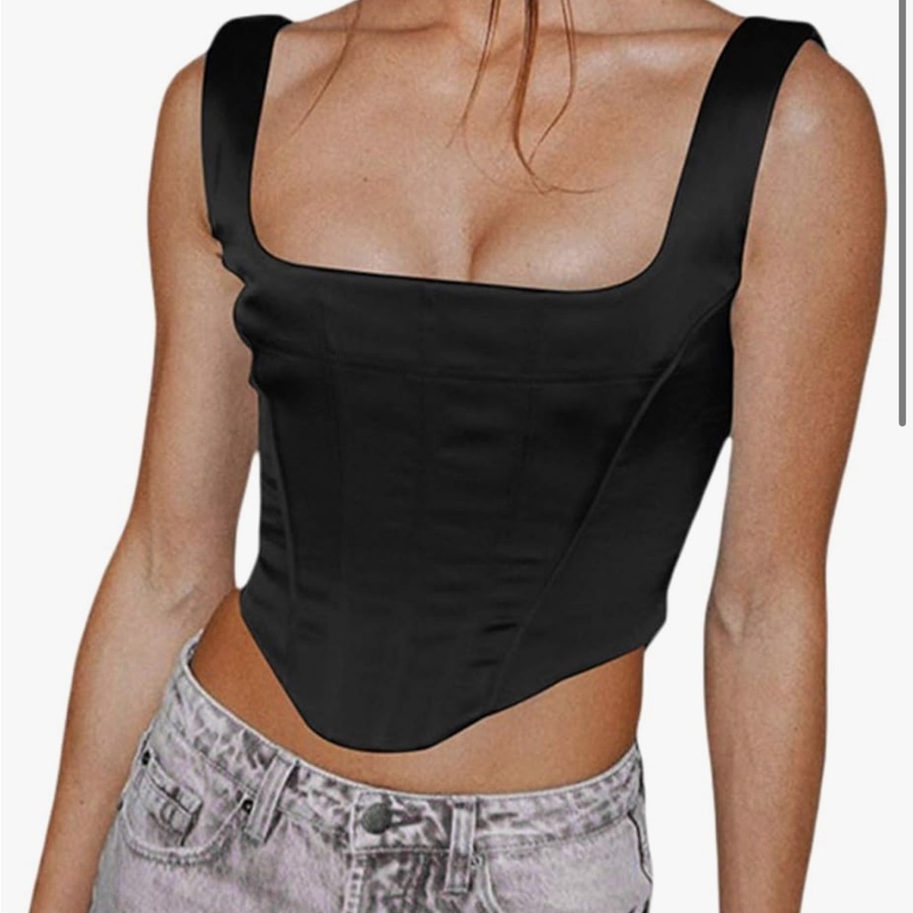 Black Satin Corset WORN ONCE